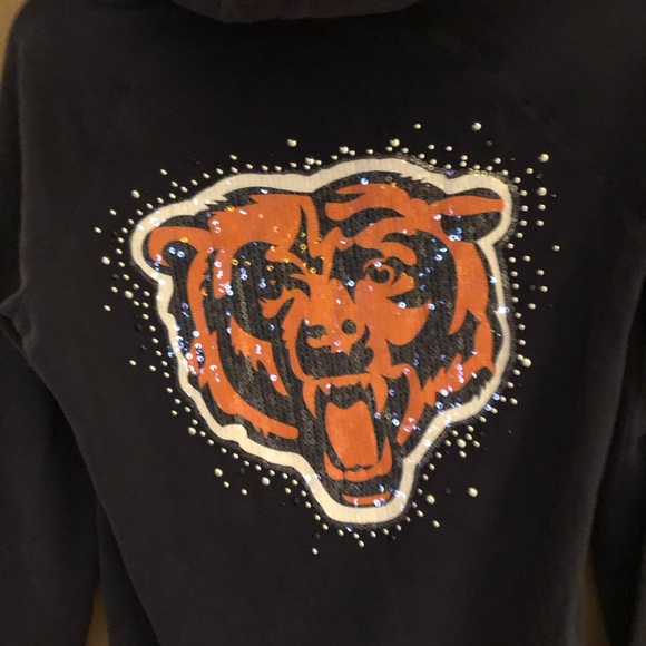 Victoria’s Secret pink 5th & ocean Chicago Roaring Bears Sequin bling Hoodie XS - Picture 5 of 5